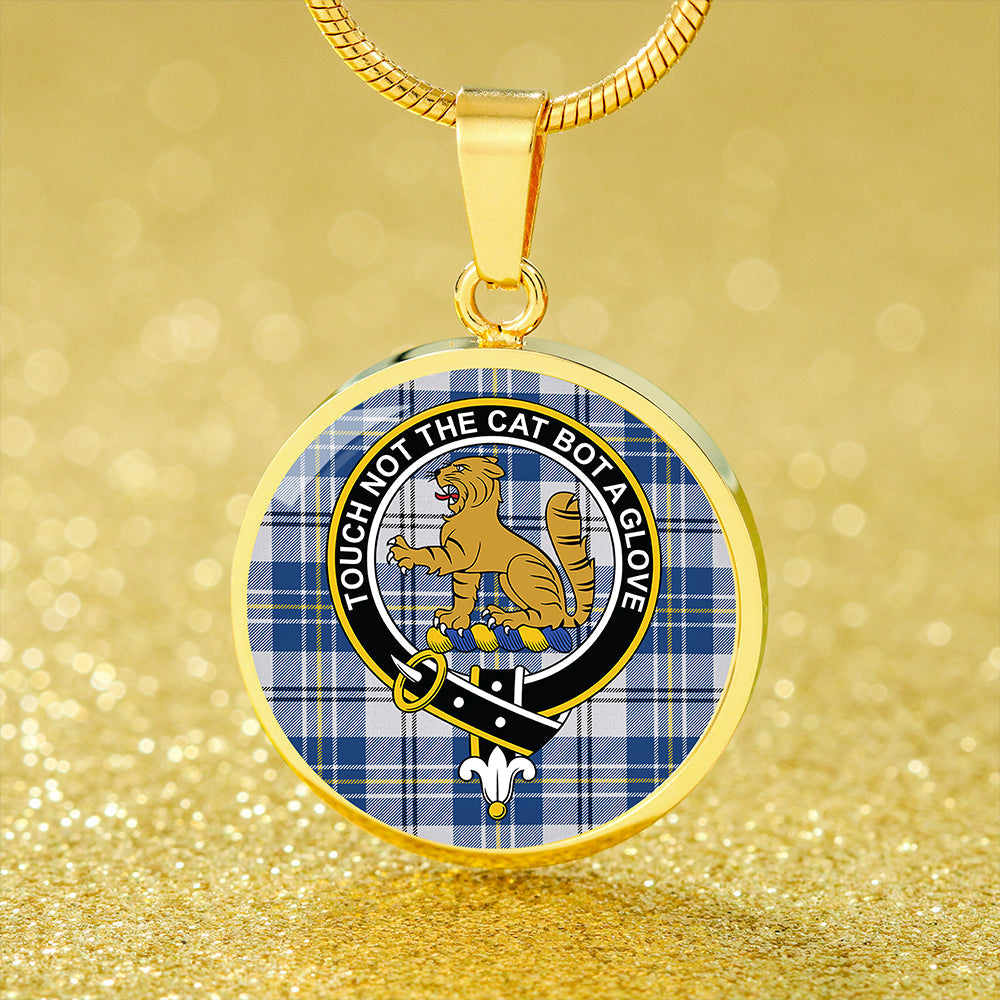 MacPherson Dress Royal Blue #2 Modern Tartan Crest Circle Necklace