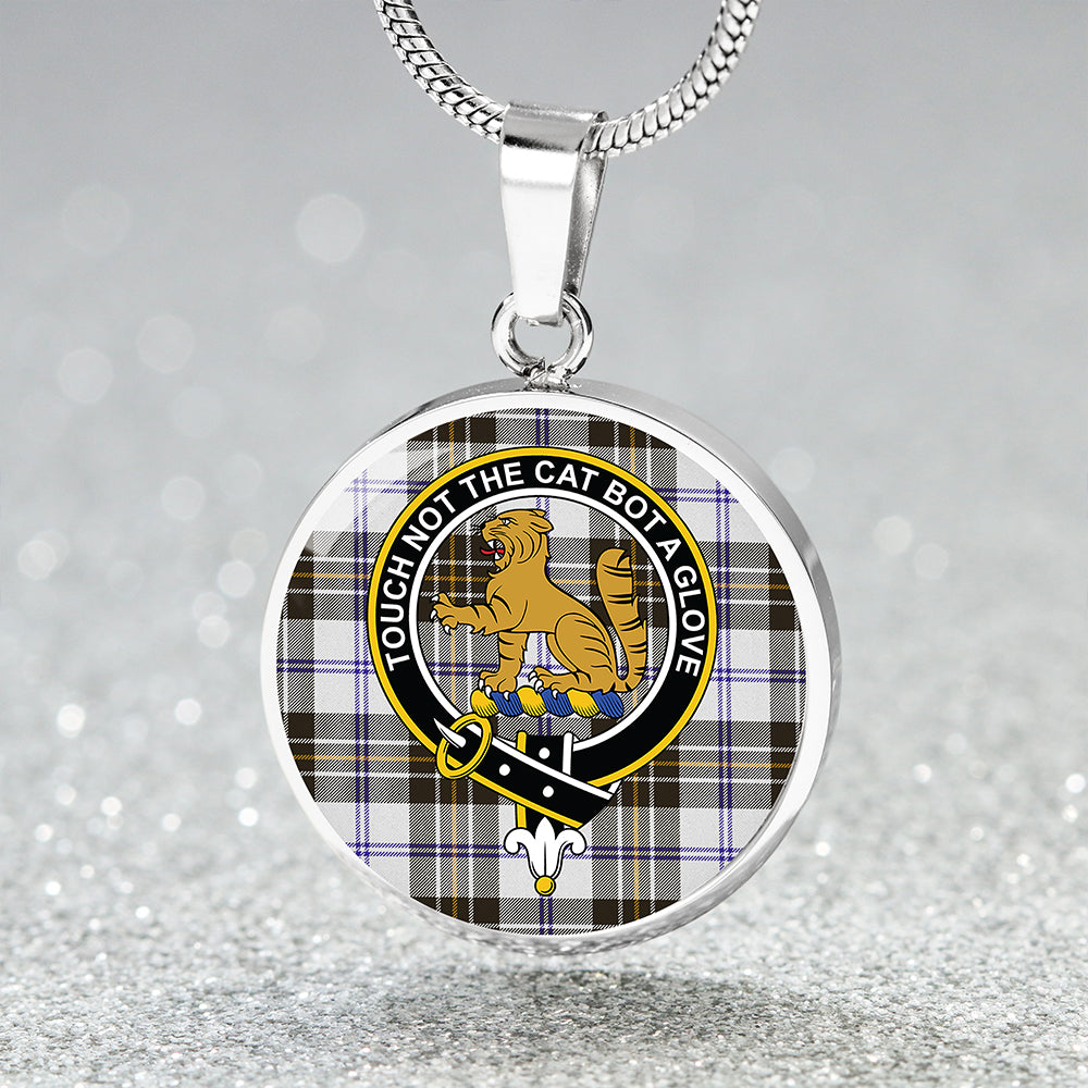 MacPherson Dress Weathered Tartan Crest Circle Necklace