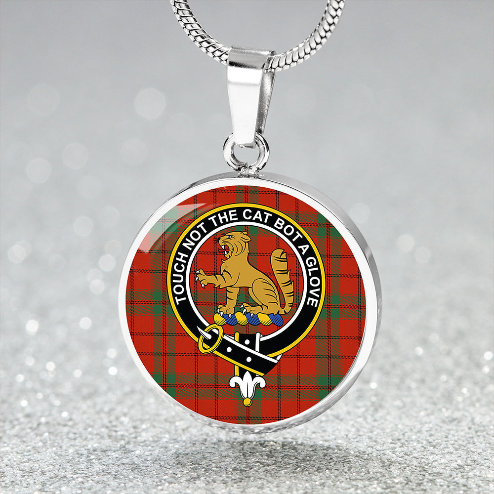 MacPherson Grant Ancient Tartan Crest Circle Necklace