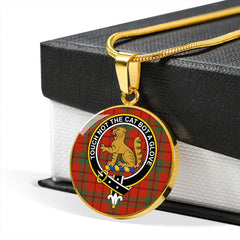 MacPherson Grant Ancient Tartan Crest Circle Necklace