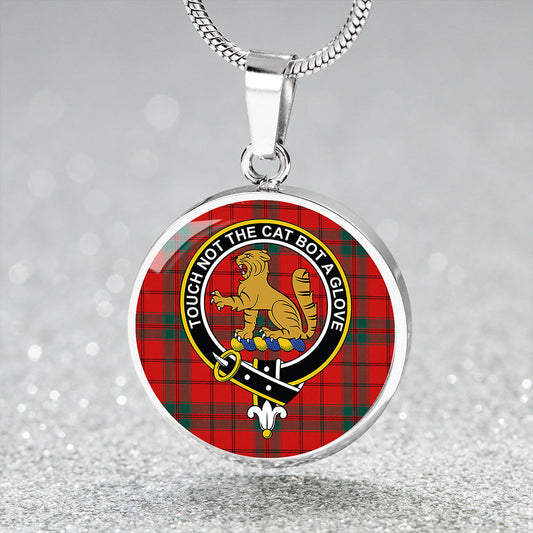 MacPherson Grant Modern Tartan Crest Circle Necklace