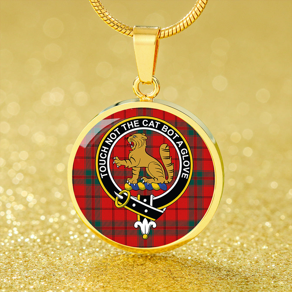 MacPherson Grant Modern Tartan Crest Circle Necklace