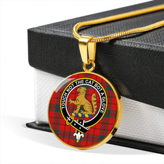 MacPherson Grant Modern Tartan Crest Circle Necklace