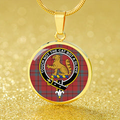 MacPherson Grant Weathered Tartan Crest Circle Necklace