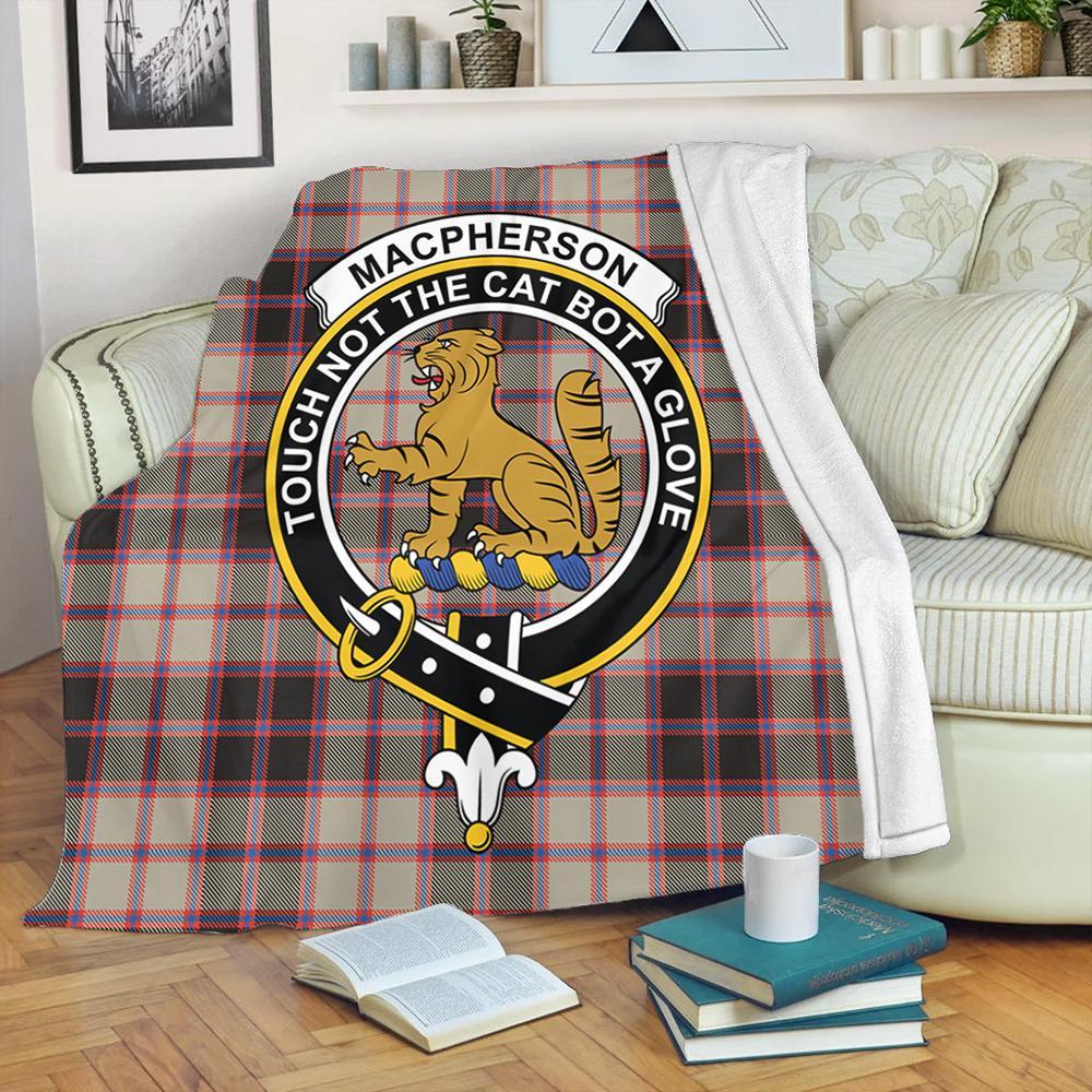 MacPherson Hunting Ancient Tartan Crest Premium Blanket