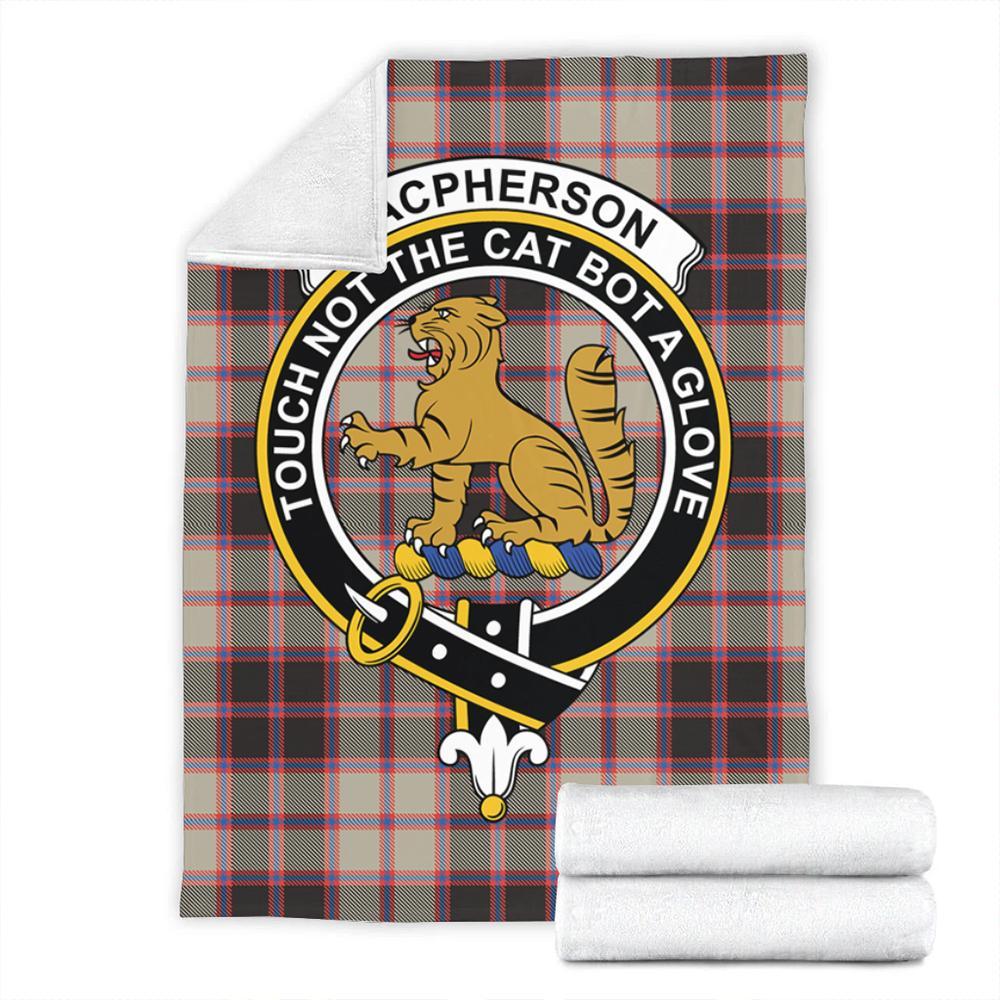 MacPherson Hunting Ancient Tartan Crest Premium Blanket