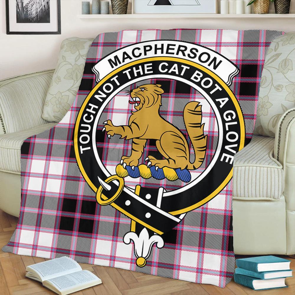 MacPherson Hunting Modern Tartan Crest Premium Blanket