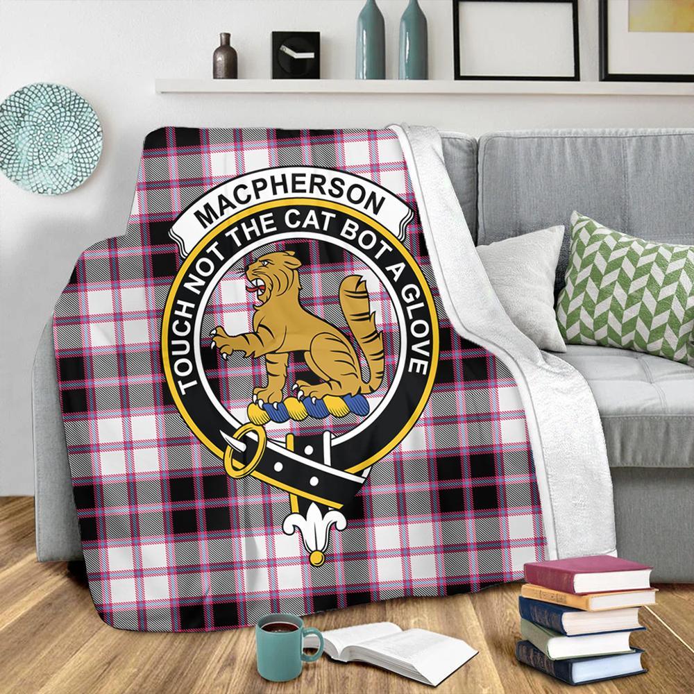 MacPherson Hunting Modern Tartan Crest Premium Blanket