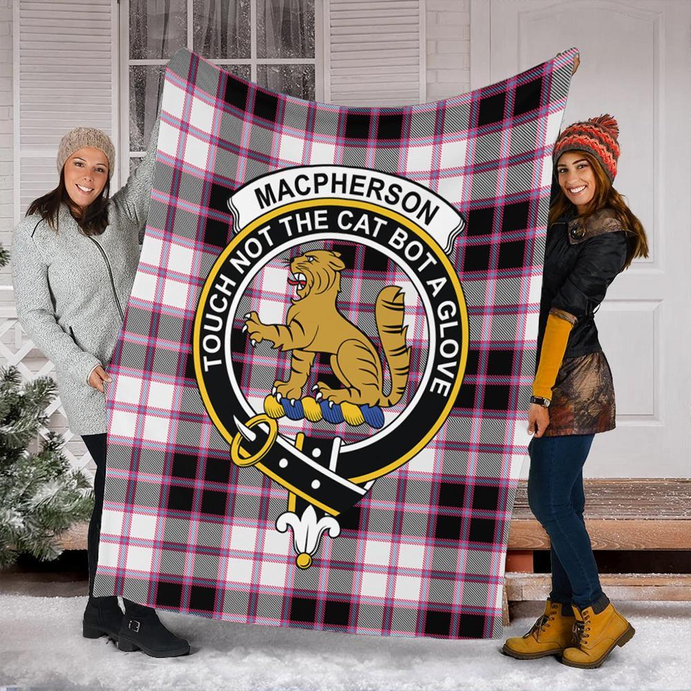 MacPherson Hunting Modern Tartan Crest Premium Blanket