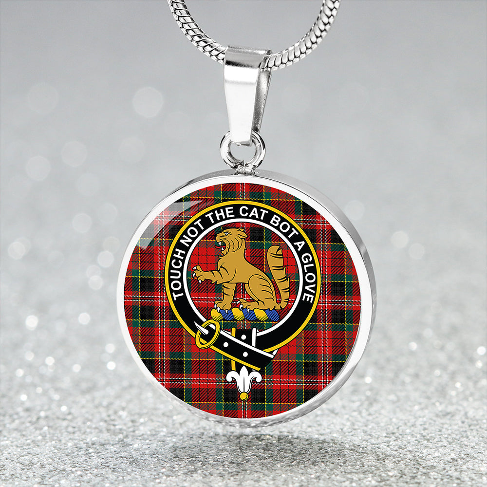 MacPherson Modern Tartan Crest Circle Necklace