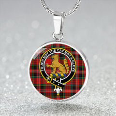 MacPherson Modern Tartan Crest Circle Necklace