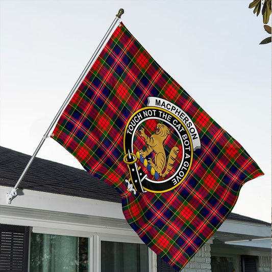 MacPherson Modern Tartan Classic Crest House Flag