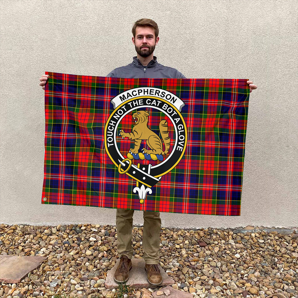 MacPherson Modern Tartan Classic Crest House Flag