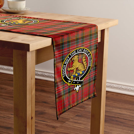 MacPherson Weathered Tartan Crest Table Runner