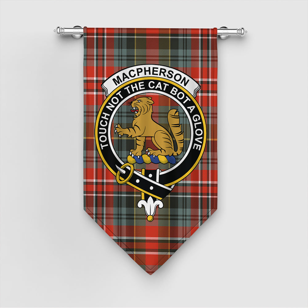 MacPherson Weathered Tartan Crest Gonfalon