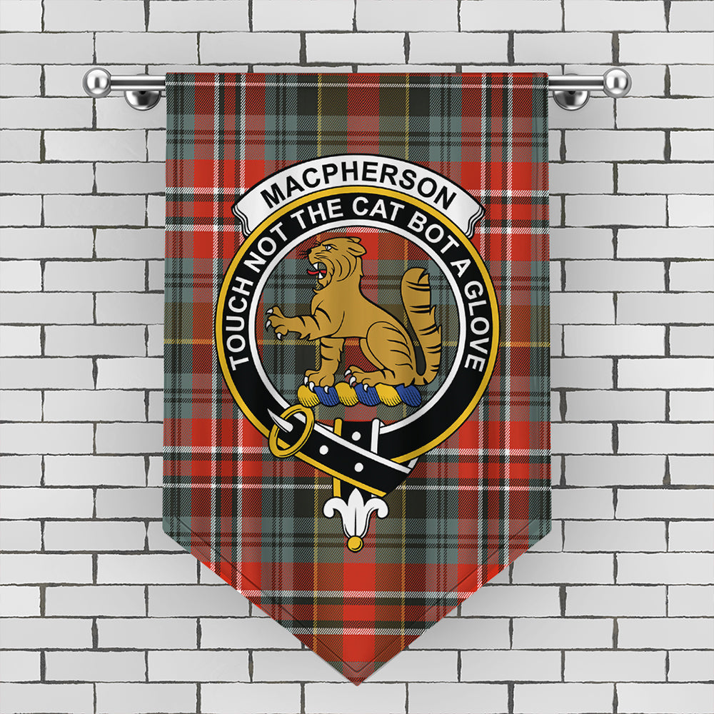 MacPherson Weathered Tartan Crest Gonfalon