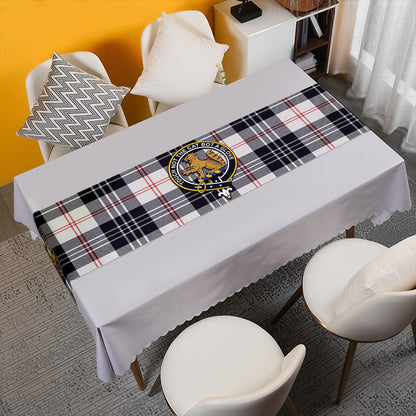 MacPherson of Cluny Black & White Weathered Tartan Crest Table Runner