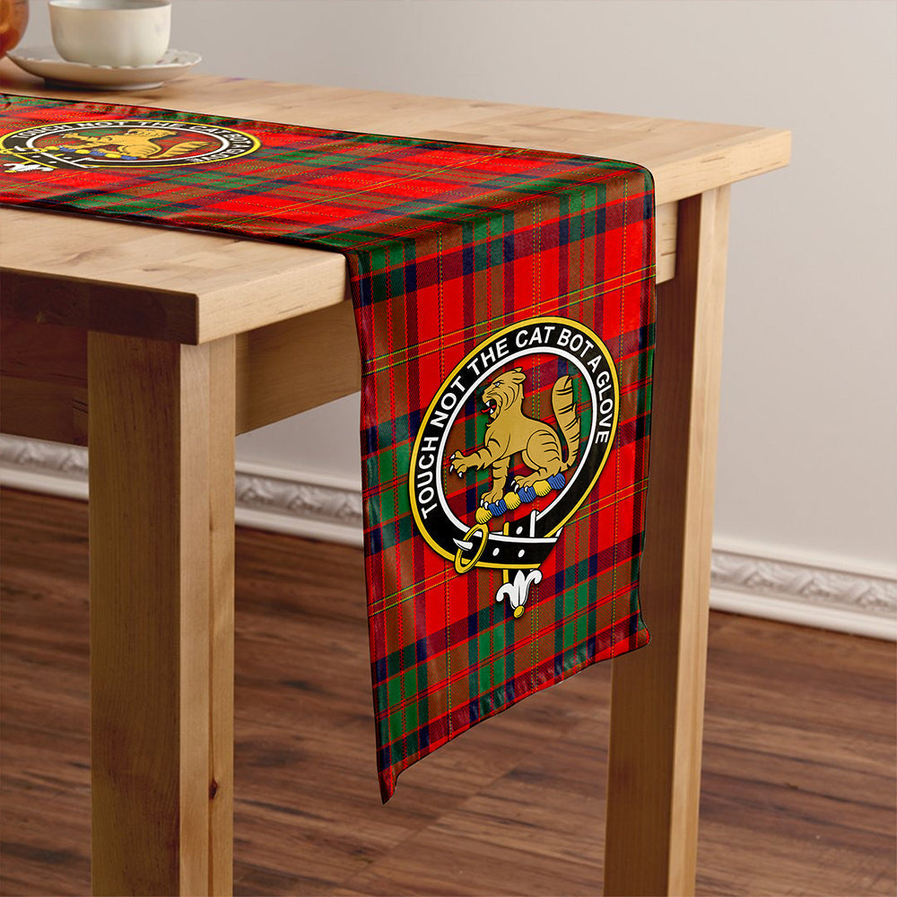 MacPherson of Cluny Modern Tartan Crest Table Runner