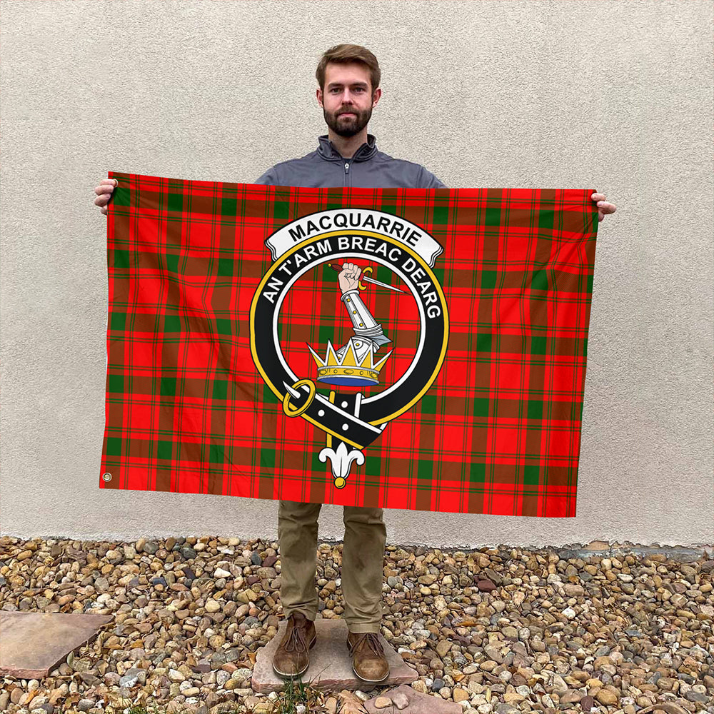 MacQuarrie Modern Tartan Classic Crest House Flag