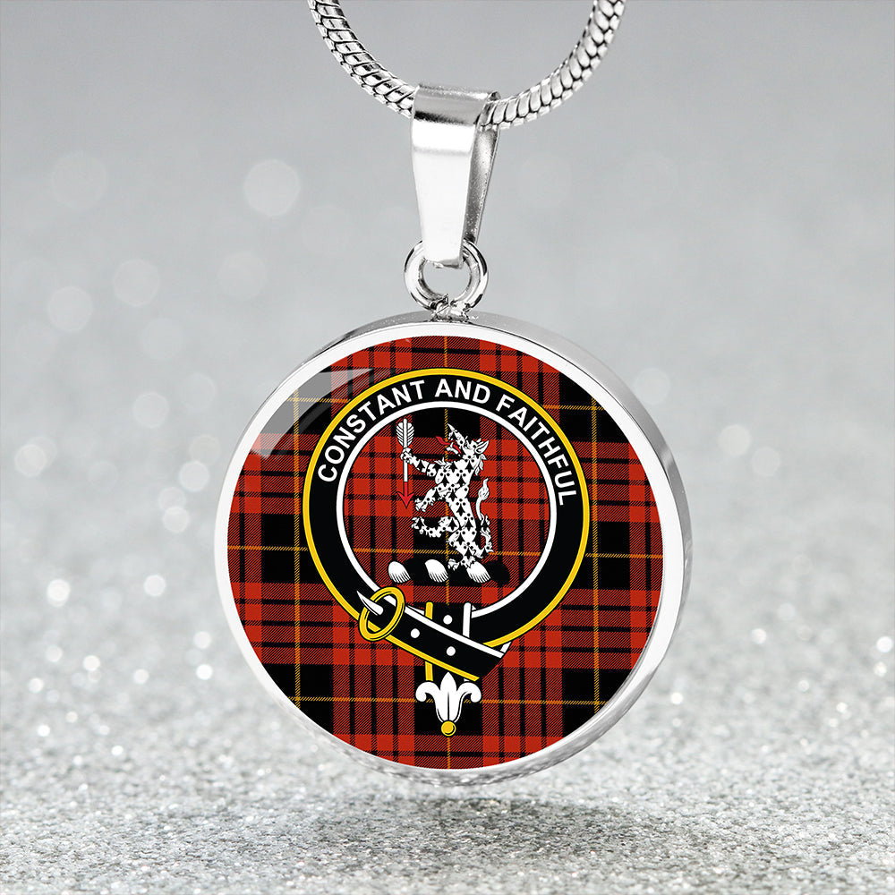 MacQueen Ancient Tartan Crest Circle Necklace