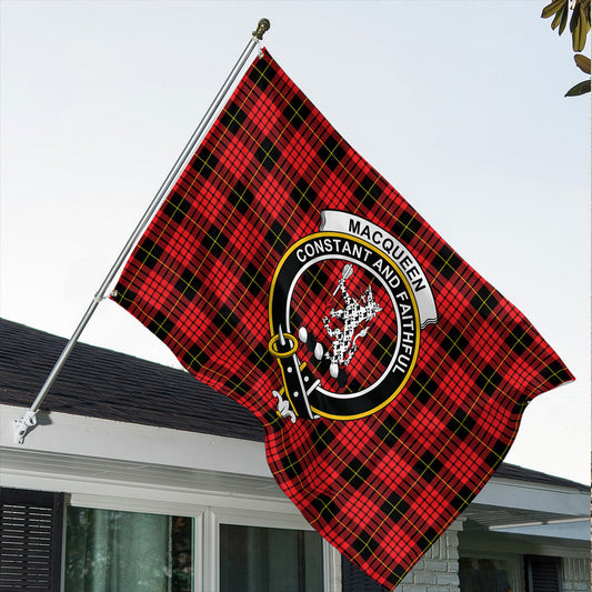 MacQueen Modern Tartan Classic Crest House Flag