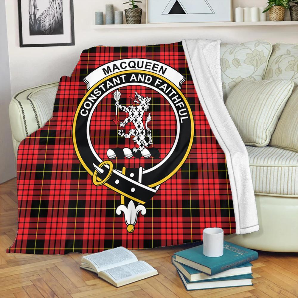 MacQueen Modern Tartan Crest Premium Blanket