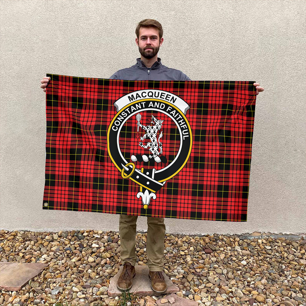 MacQueen Modern Tartan Classic Crest House Flag