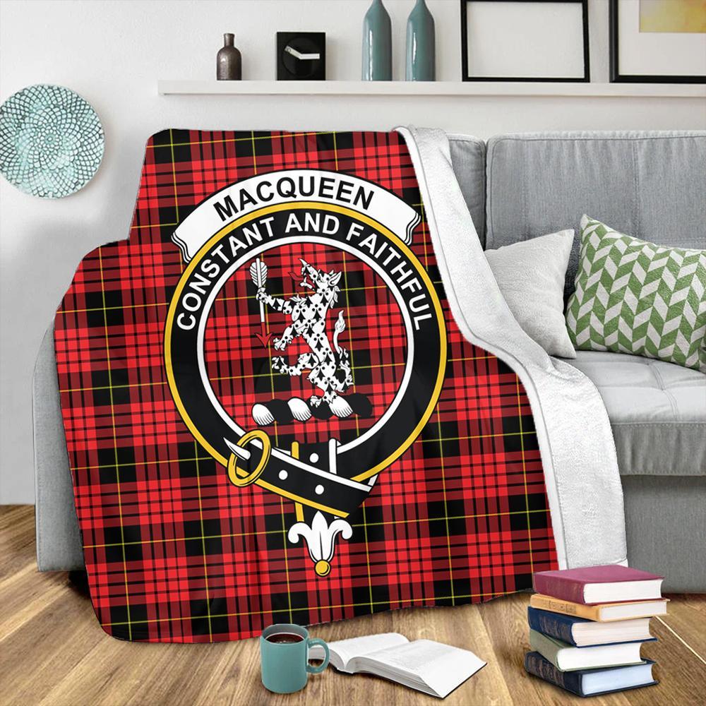 MacQueen Modern Tartan Crest Premium Blanket