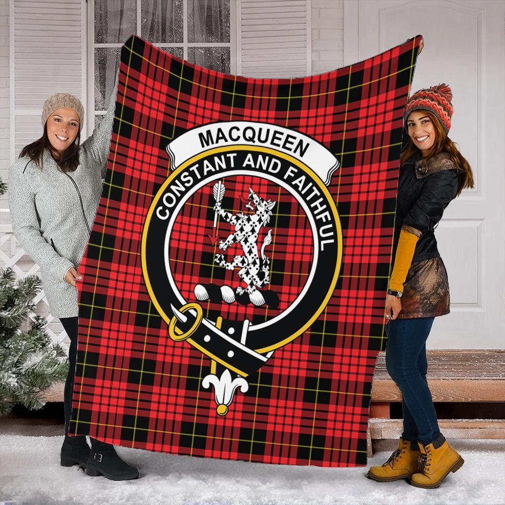 MacQueen Modern Tartan Crest Premium Blanket