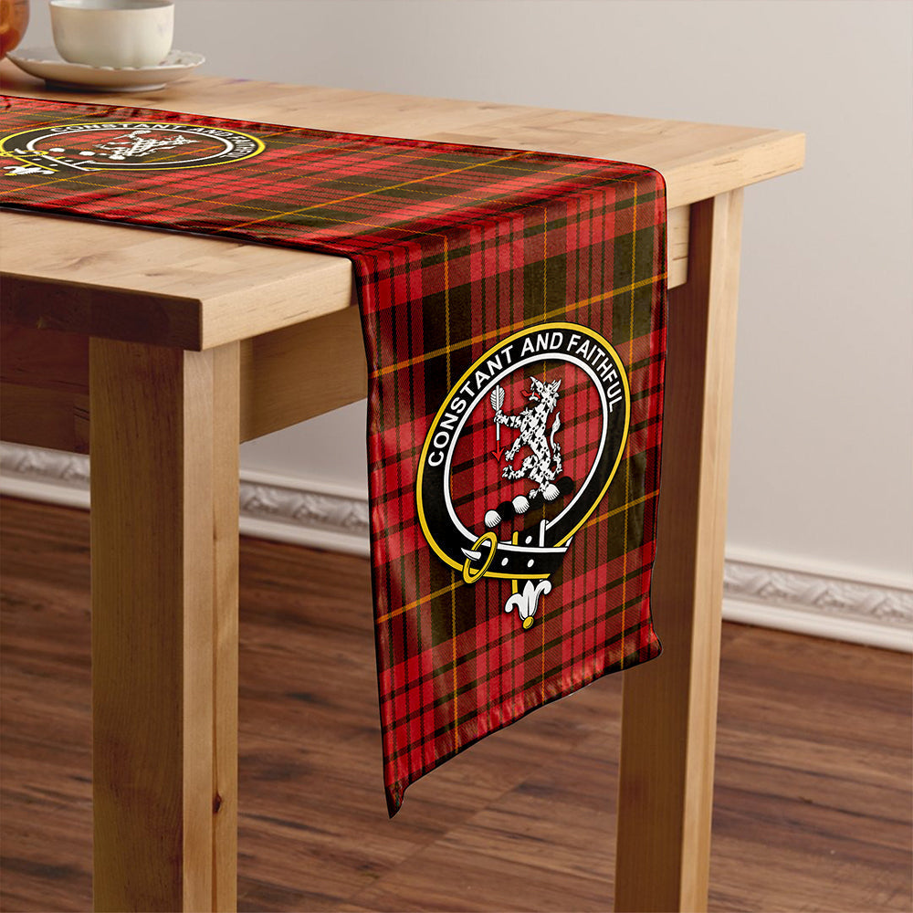 MacQueen Weathered Tartan Crest Table Runner