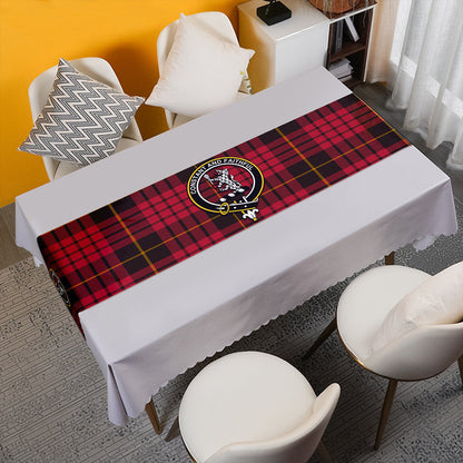 MacQueen Weathered Tartan Crest Table Runner