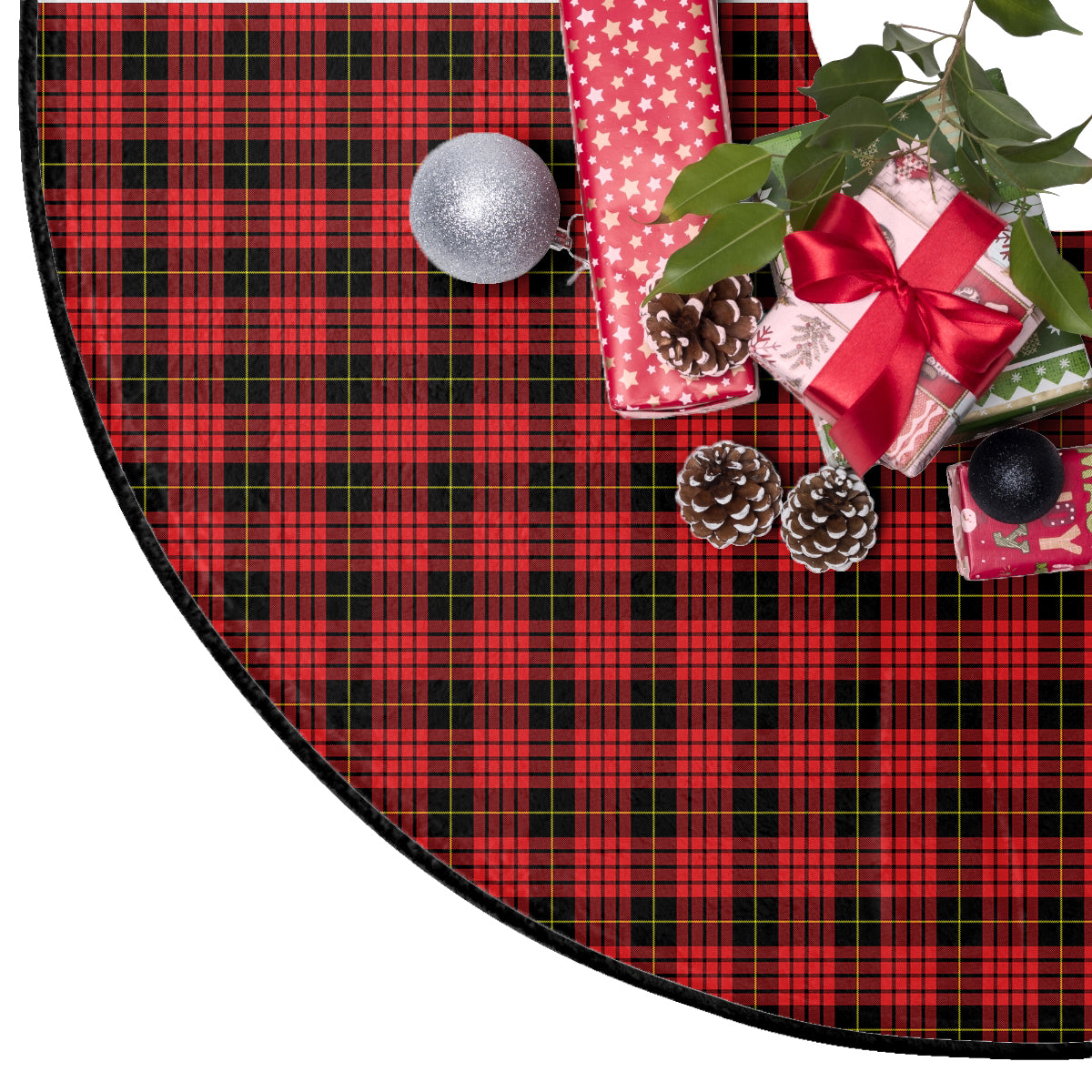 MacQueen Modern Tartan Plaid Christmas Tree Skirt