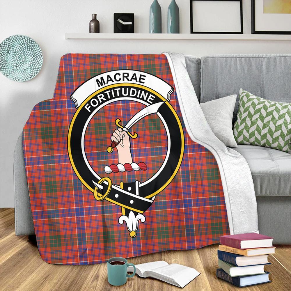 MacRae Ancient Tartan Crest Premium Blanket