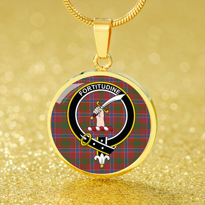 MacRae Ancient Tartan Crest Circle Necklace