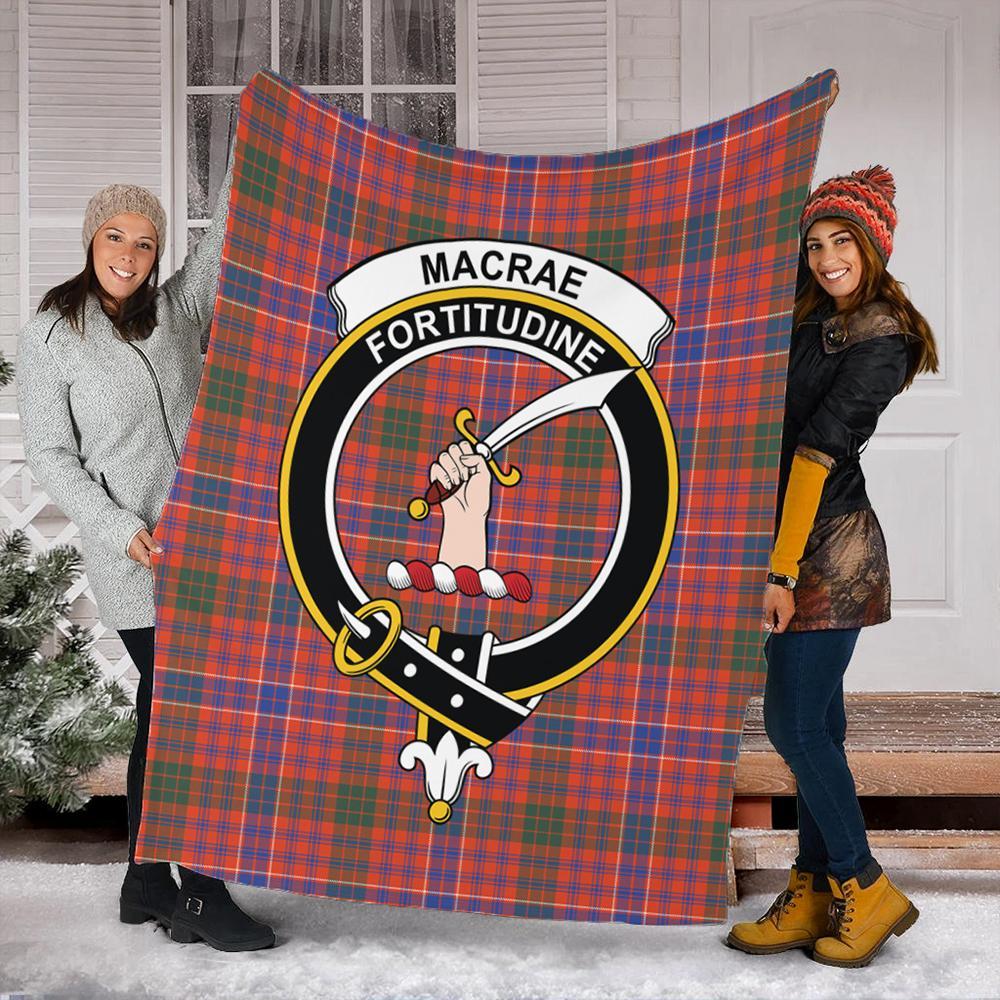 MacRae Ancient Tartan Crest Premium Blanket