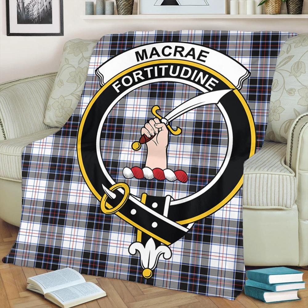 MacRae Dress Modern Tartan Crest Premium Blanket