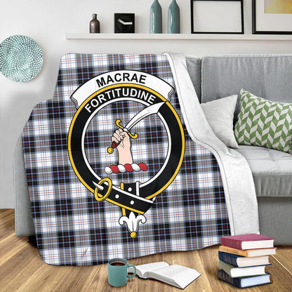 MacRae Dress Modern Tartan Crest Premium Blanket