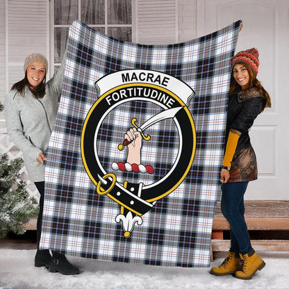 MacRae Dress Modern Tartan Crest Premium Blanket