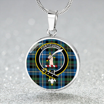 MacRae Hunting Ancient Tartan Crest Circle Necklace