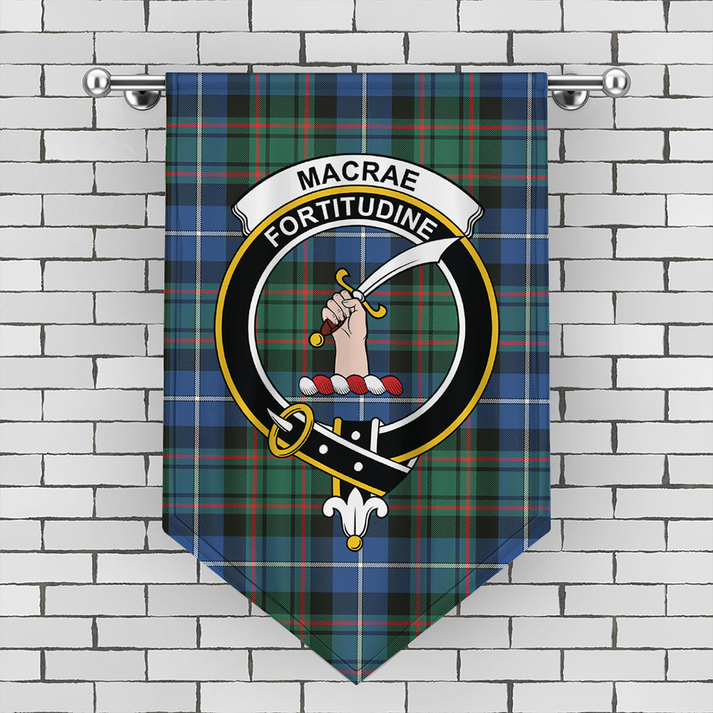 MacRae Hunting Ancient Tartan Crest Gonfalon