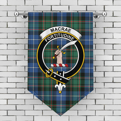 MacRae Hunting Ancient Tartan Crest Gonfalon