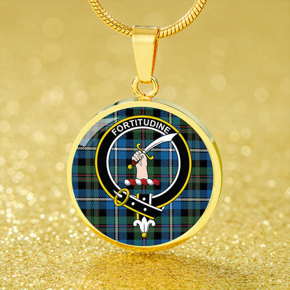 MacRae Hunting Ancient Tartan Crest Circle Necklace