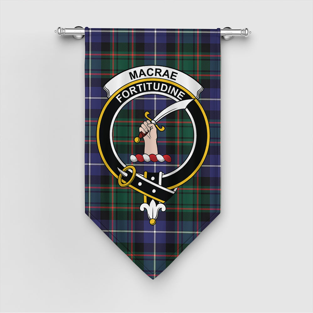 MacRae Hunting Modern Tartan Crest Gonfalon