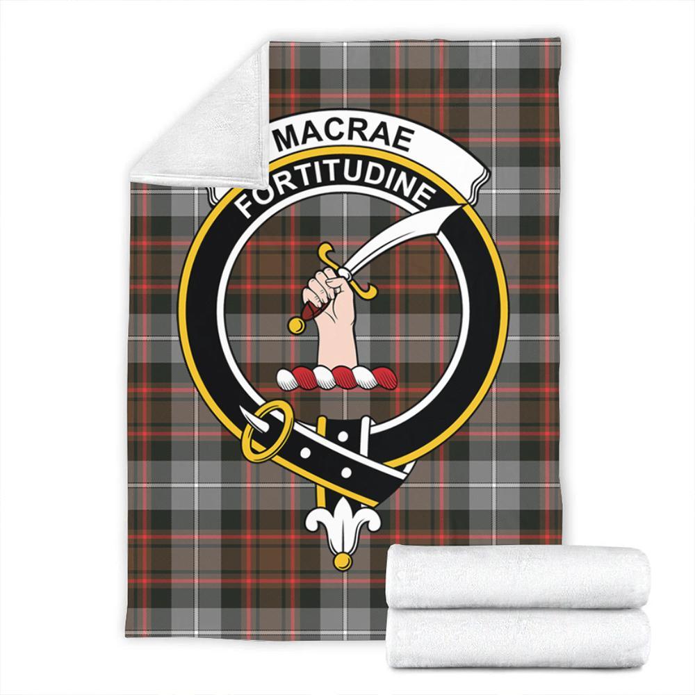 MacRae Hunting Weathered Tartan Crest Premium Blanket