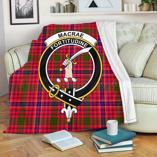 MacRae Modern Tartan Crest Premium Blanket