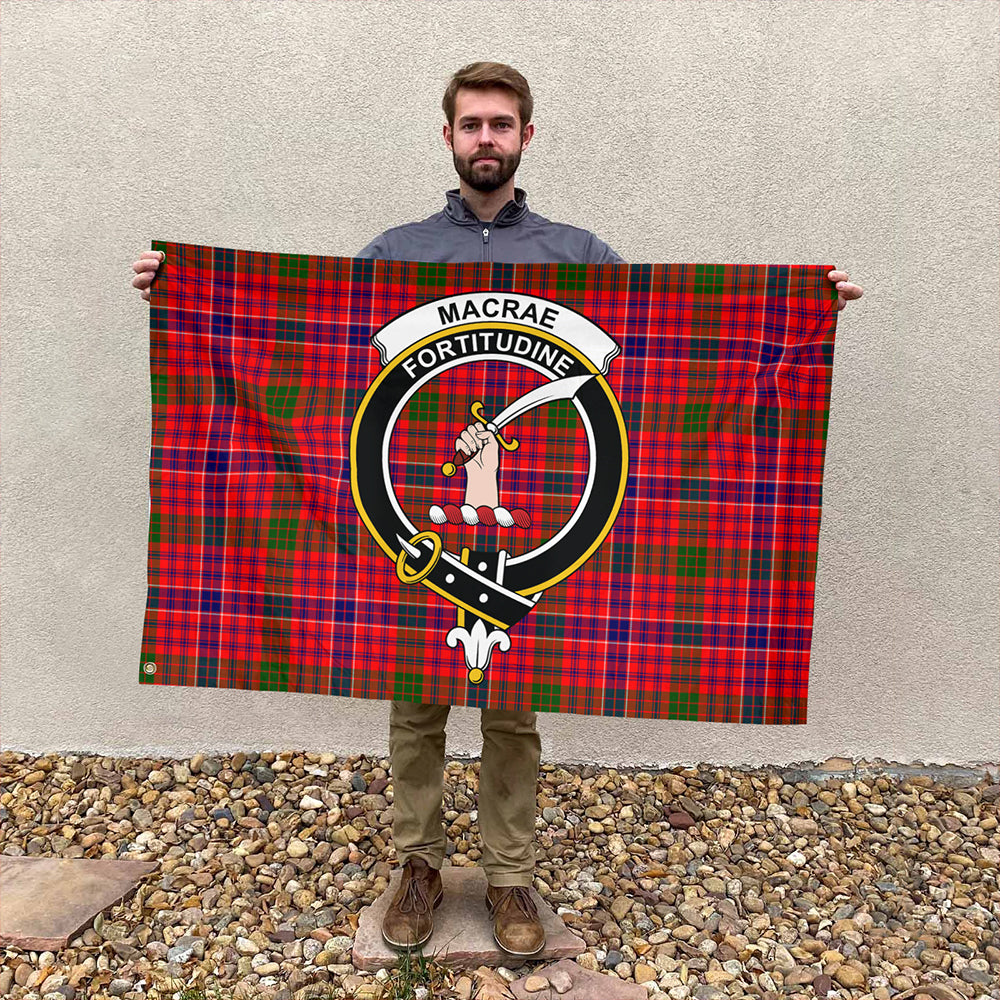 MacRae Modern Tartan Classic Crest House Flag