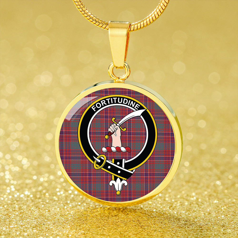 MacRae Weathered Tartan Crest Circle Necklace