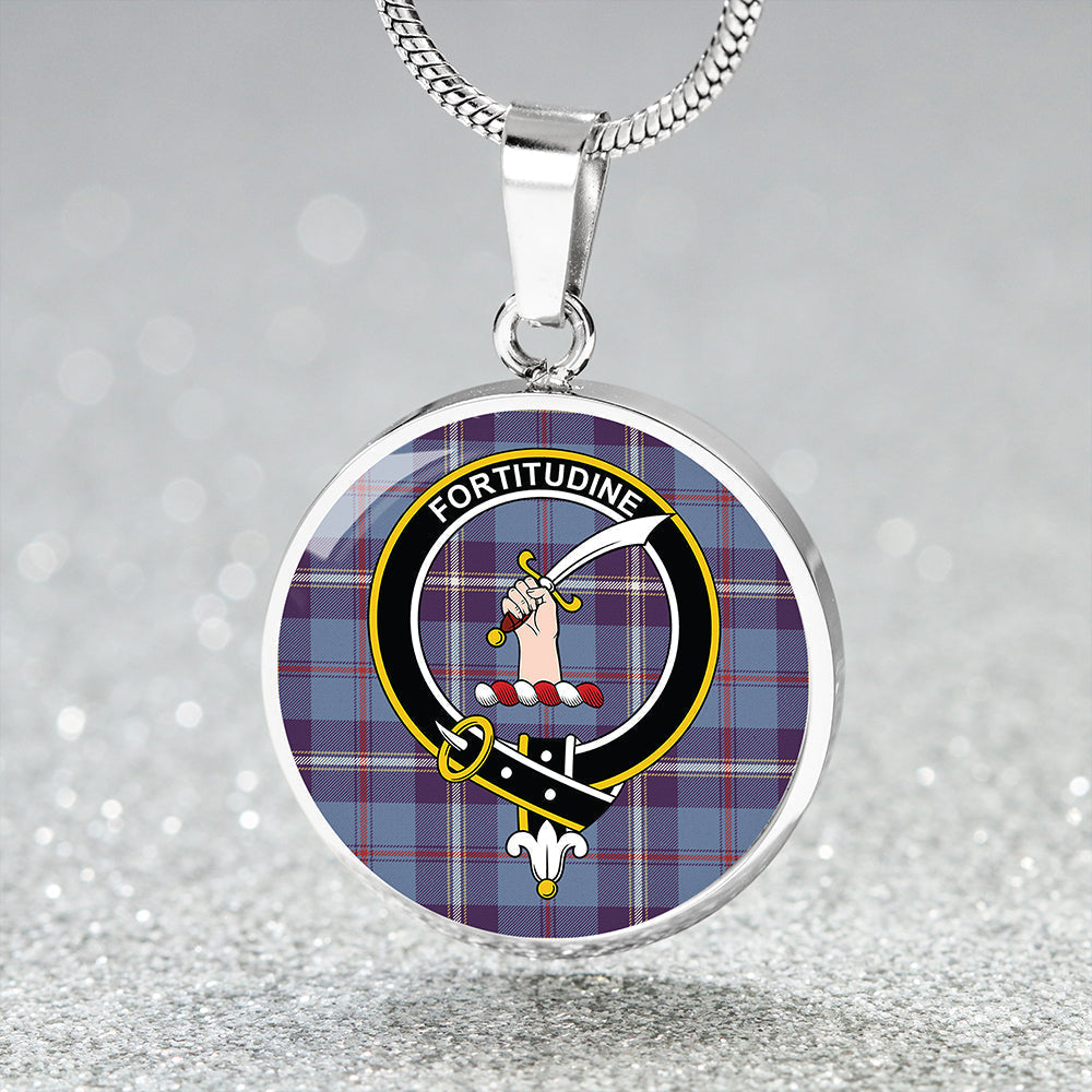 MacRae of America Weathered Tartan Crest Circle Necklace