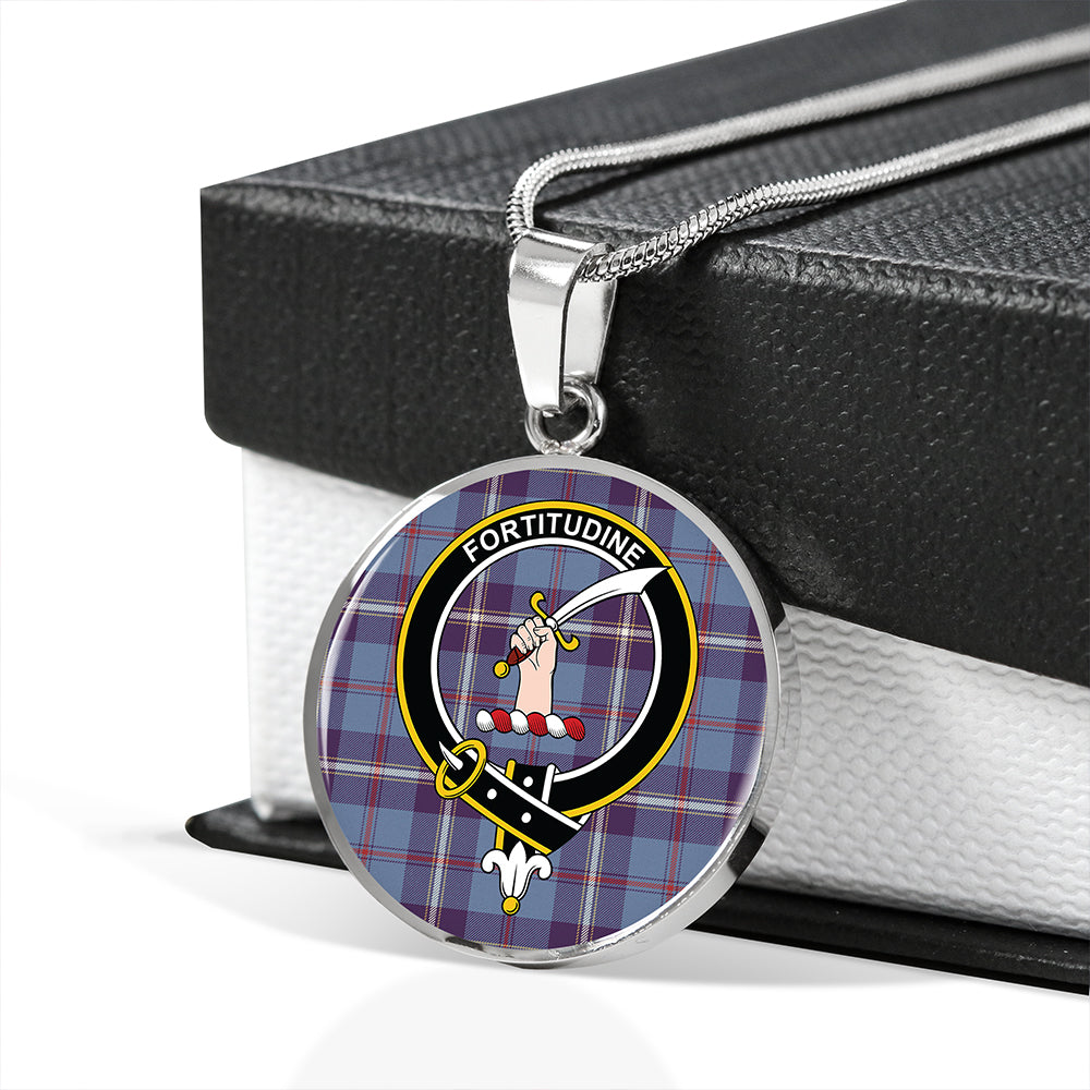 MacRae of America Weathered Tartan Crest Circle Necklace