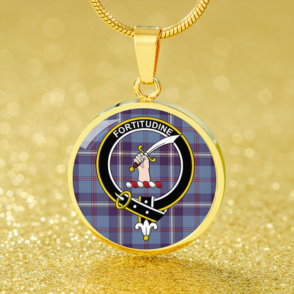 MacRae of America Weathered Tartan Crest Circle Necklace